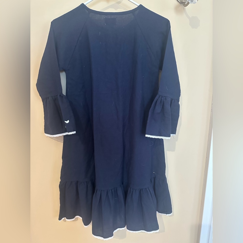 Girls’ Petite Plume Navy Nightgown - Picture 5 of 6